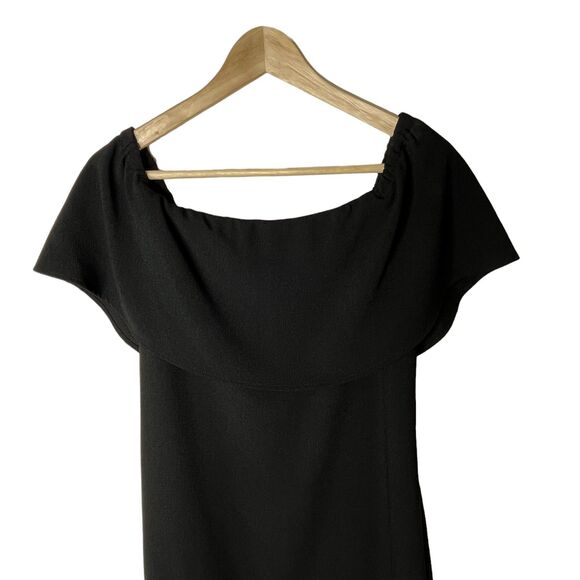 Charles Henry Off Shoulder Ruffle Crepe Dress Sz XS Mini Little Black Dress - Picture 4 of 11